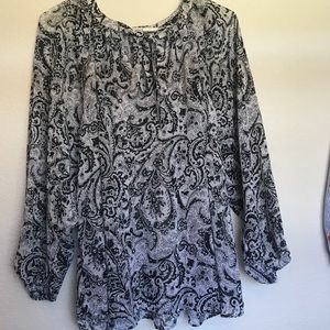 NY&C Tie Neck Paisley Blouse